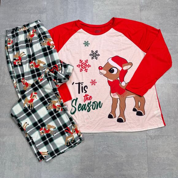 Rudolf Matching Family & Dog PJ Set Red Nose Reindeer Christmas Med, 2X Pajamas - Picture 3 of 14